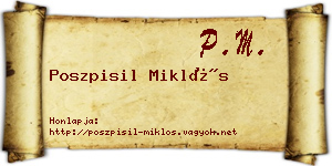 Poszpisil Miklós névjegykártya